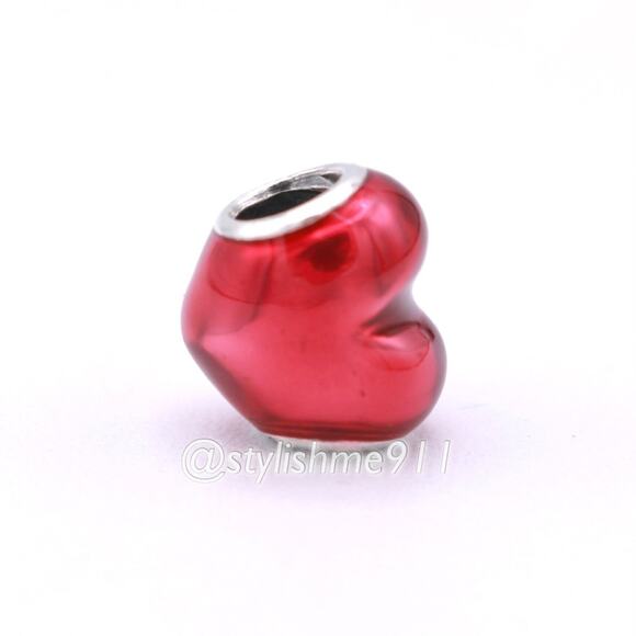 Authentic PANDORA Metallic Red Heart Charm - 799291C02 - Picture 9 of 10